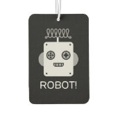 Retro Robot Gezicht met Speelse Antenne Luchtverfrisser (Achterkant)