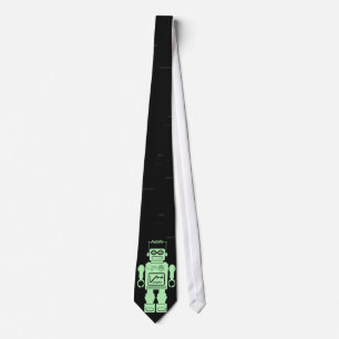 Retro Robot Green Stropdas