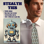 Retro Robot Grey Stealth Stropdas<br><div class="desc">Van een afstand lijkt dit op een typisch mannen-stropdas,  maar van dichtbij is het allemaal ROBoT LOVE. Ontworpen in strakke blues en grijs. Generatieve inhoud.</div>