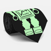 Retro Robot Groen Stropdas (Opgerold)