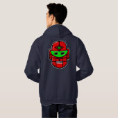 Retro Robot Head - Gepersonaliseerd Hoodie (Achterkant volledig)