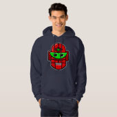 Retro Robot Head - Gepersonaliseerd Hoodie (Voorkant volledig)