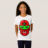 Retro Robot Head - Gepersonaliseerd T-shirt (Voorkant volledig)