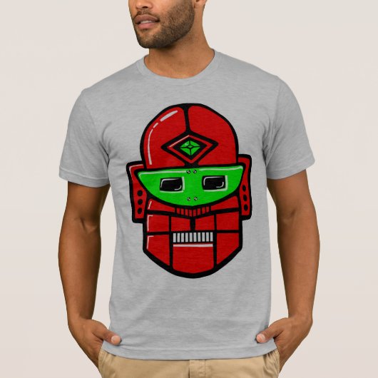 Retro Robot Head - Gepersonaliseerd T-shirt (Voorkant)
