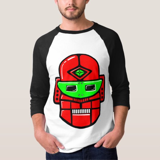 Retro Robot Head - Gepersonaliseerd T-shirt (Voorkant)
