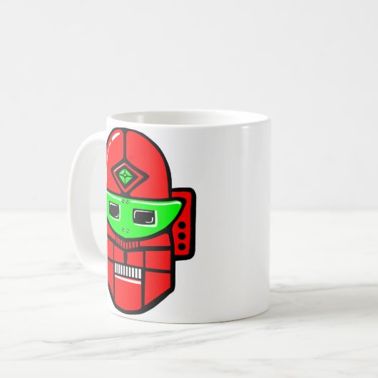 Retro Robot Head Koffiemok (Voorkant links)