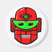 Retro Robot Head Magneet (Voorkant)