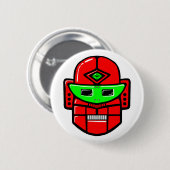 Retro Robot Head Ronde Button 5,7 Cm (Voorkant /achterkant)