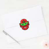 Retro Robot Head Ronde Sticker (Envelop)