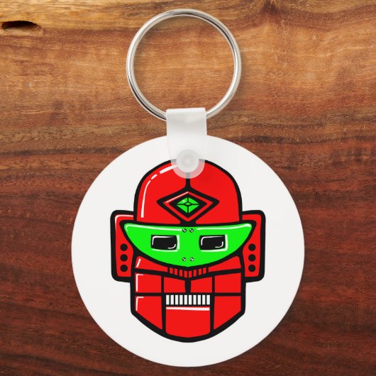 Retro Robot Head Sleutelhanger (Voorkant)