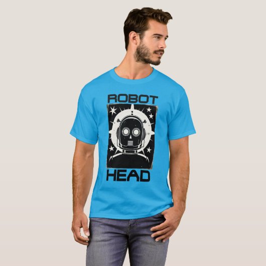 Retro Robot Head T-shirt (Voorkant volledig)