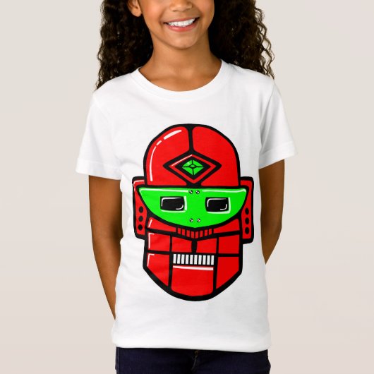 Retro Robot Hoofd - Aangepast T-shirt (Voorkant)