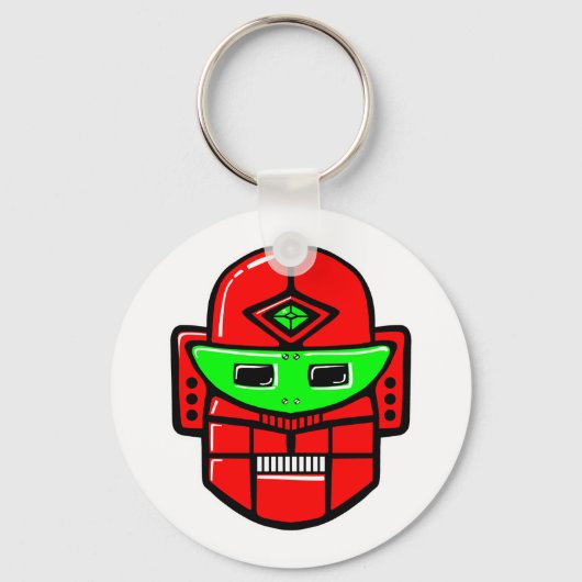 Retro Robot Hoofd Sleutelhanger (Voorkant)
