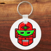Retro Robot Hoofd Sleutelhanger (Voorkant)