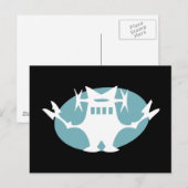 Retro Robot in blauw Briefkaart (Voorkant / Achterkant)