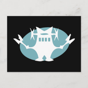 Retro Robot in blauw Briefkaart