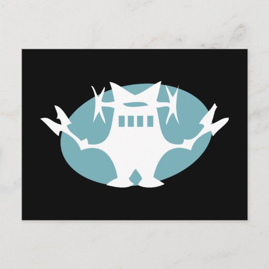 Retro Robot in blauw Briefkaart (Voorkant)