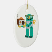 Retro Robot met radio Keramisch Ornament (Rechts)