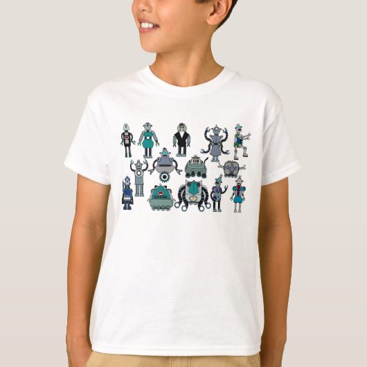 Retro Robot minnaar voor kinderen! Leuk, leuk en c T-shirt (Voorkant)