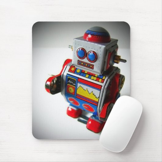 Retro Robot mousepad Muismat (Met muis)