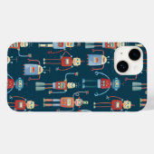 Retro Robot Pattern Dark Case-Mate iPhone Case (Achterkant (horizontaal))