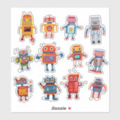Retro Robot Rendezvous Sticker Collectie (Vel)