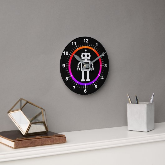 Retro Robot Ronde Klok (Kantoor)
