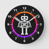Retro Robot Ronde Klok (Voorkant)
