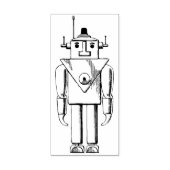 Retro Robot Rubberstempel (Afrduk)