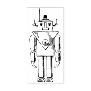 Retro Robot Rubberstempel