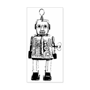 Retro Robot Rubberstempel