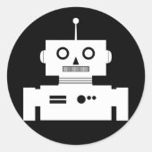 Retro Robot Shape Sticker (Voorkant)