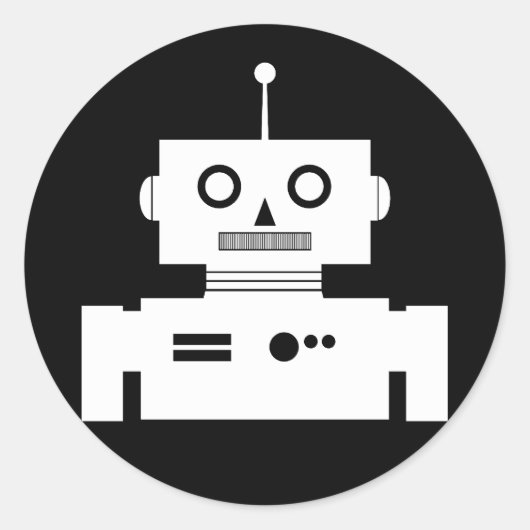 Retro Robot Shape Sticker (Voorkant)