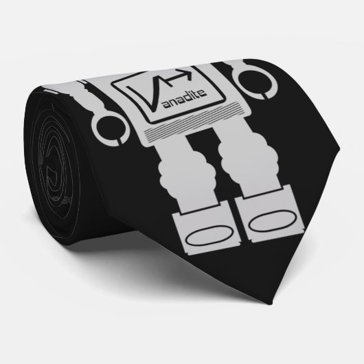 Retro Robot Silver-Stropdas Stropdas (Opgerold)