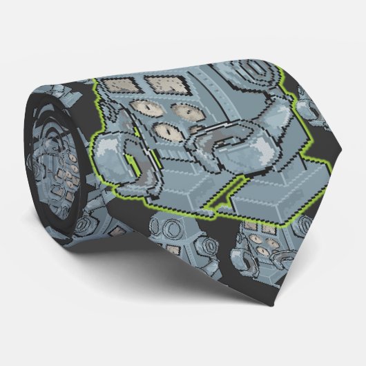 Retro Robot Speelgoed Stropdas (Opgerold)