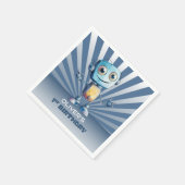 Retro Robot Thema 1e verjaardag Servet (Hoek)