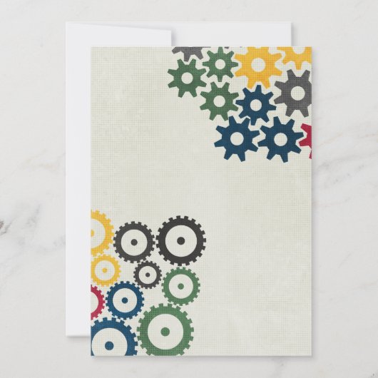 Retro  Robot Verjaardagsuitnodiging Kaart (Achterkant)