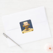 Retro Robot Vierkante Sticker (Envelop)