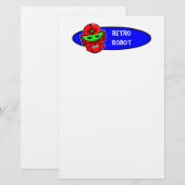 Retro Robot zegt: Briefpapier (Voorkant / Achterkant)