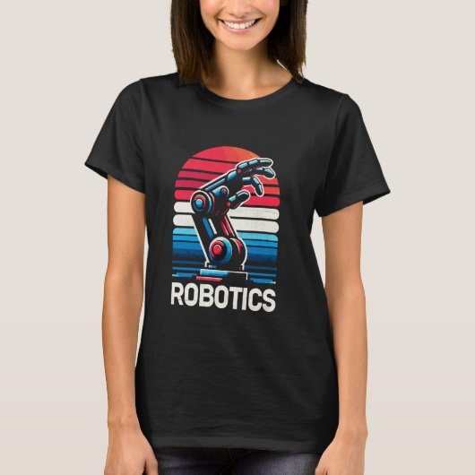 Retro Robotics Engineer Robotic Engineering Robot T-shirt (Voorkant)