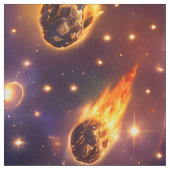 Retro robots in ruimte Galaxy fond C stof print d (Swatch)