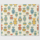 Retro Robots inpakpapier (Vlak)