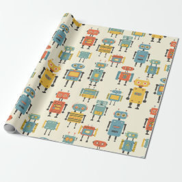 Retro Robots inpakpapier