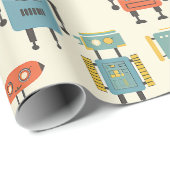 Retro Robots inpakpapier (Rol Hoek)