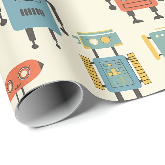 Retro Robots inpakpapier (Rol Hoek)