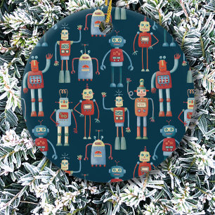 Retro  robots keramisch ornament