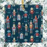 Retro  robots keramisch siermiddel keramisch ornament<br><div class="desc">Fun  retro-robots,  die opa waarschijnlijk in zijn werkplaats maakte. Originele kunst van Nic Squirrell.</div>