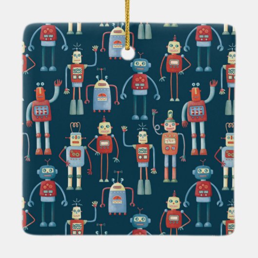 Retro robots keramisch siermiddel keramisch ornament (Achterkant)