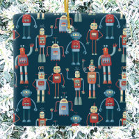 Retro  robots keramisch siermiddel