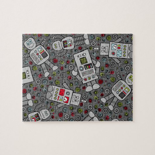 Retro Robots Legpuzzel (Horizontaal)